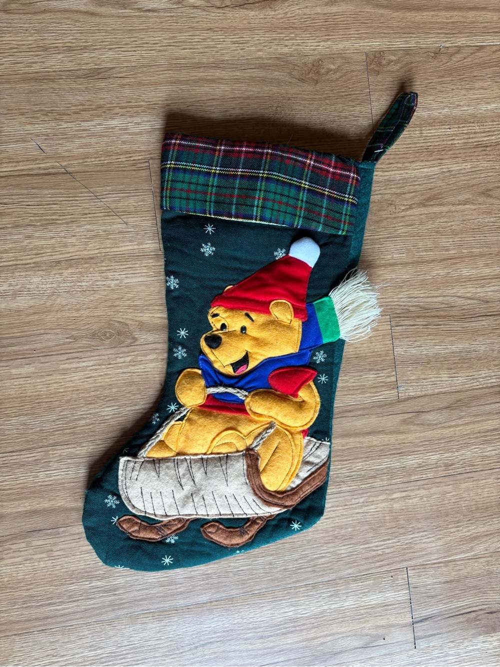 Vintage Disney Whinnie the Pooh 3D felt Christmas stocking